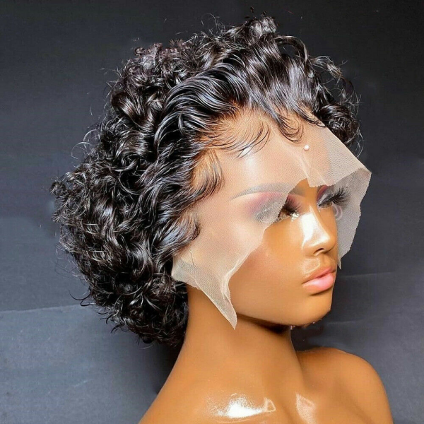 (ZA STOCKS) 2 Days Shipping 13x4 Lace Frontal Short Curly Pixie Wigs