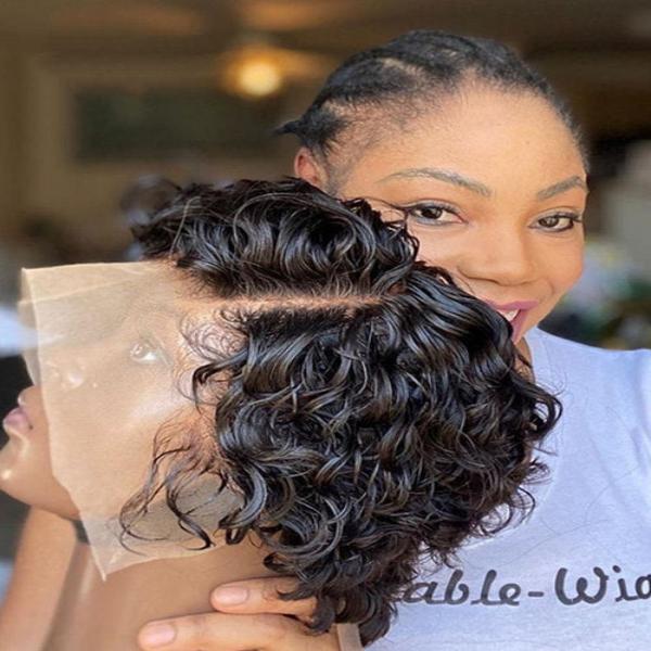 (ZA STOCKS) 2 Days Shipping 13x4 Lace Frontal Short Curly Pixie Wigs