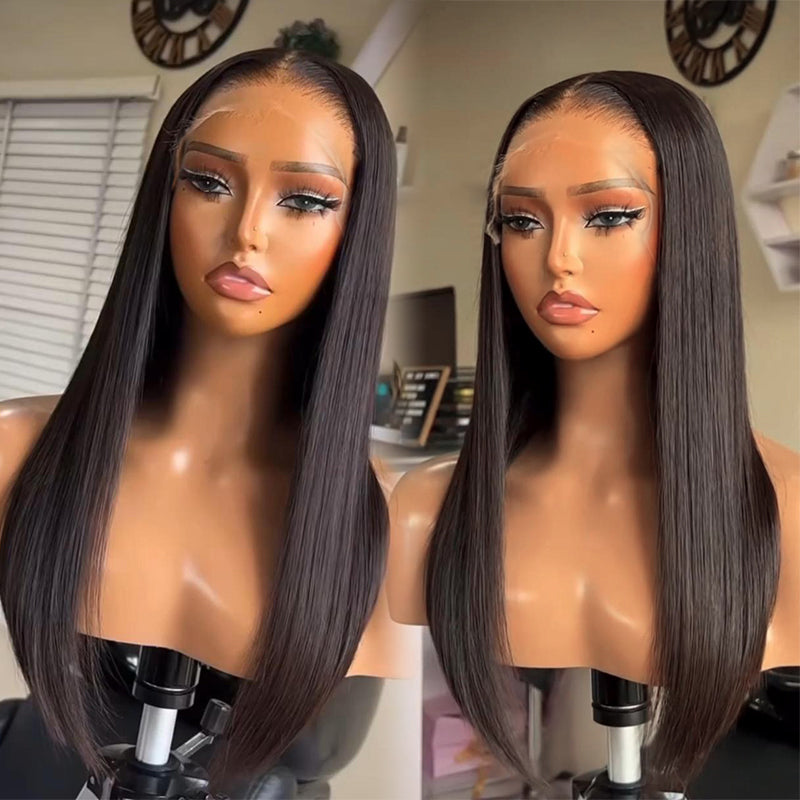 HD Lace Double Drawn Straight Human Hair Wig Full Frontal