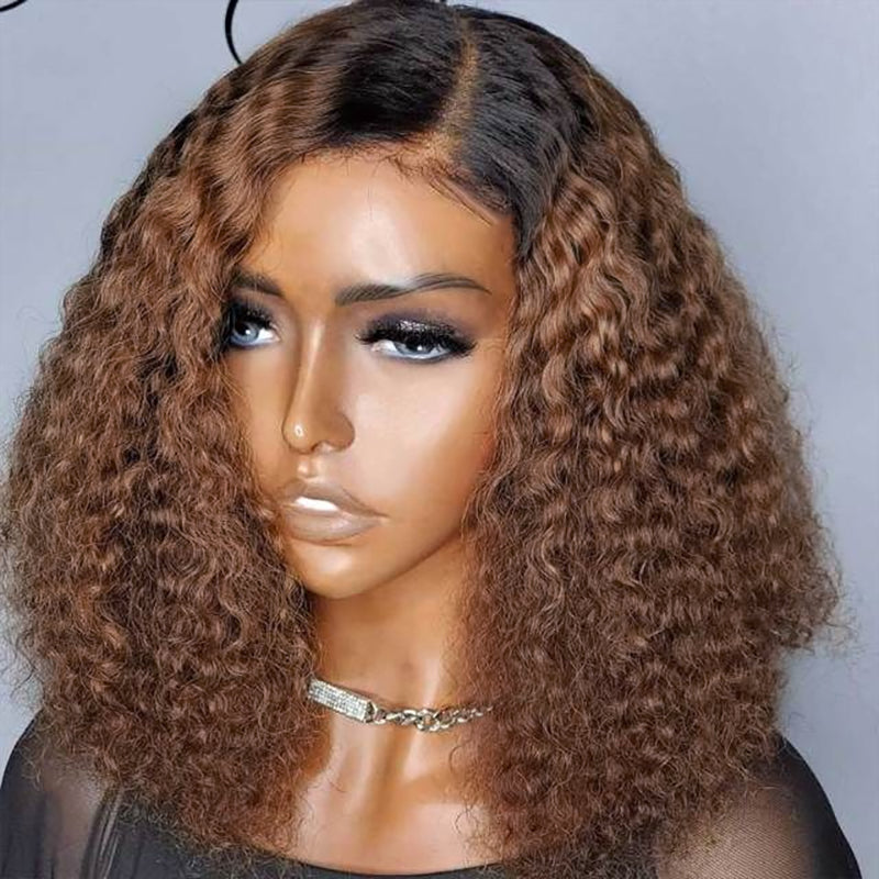 Jerry Curly Ombre Color T1b/4 Brown Color Wig