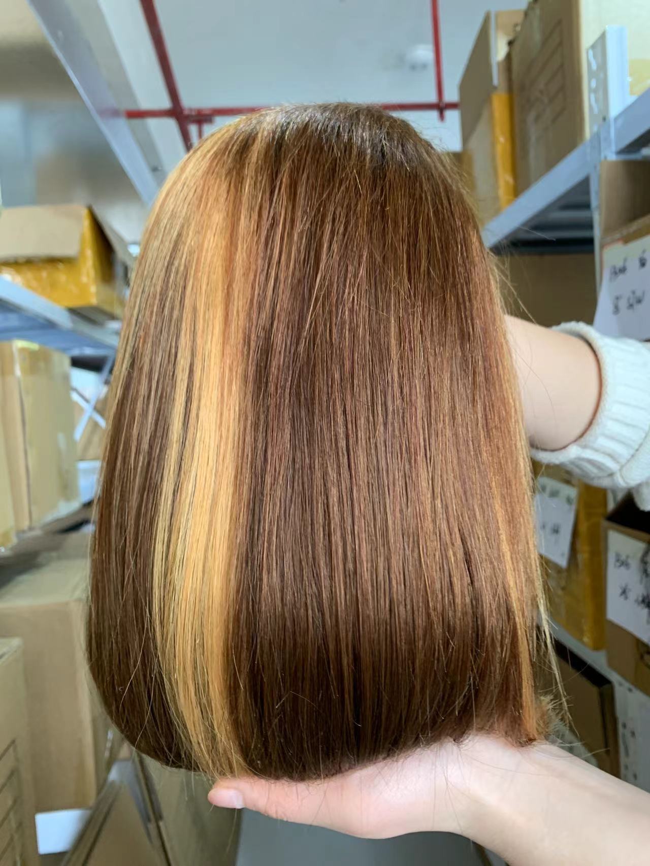 Double Drawn Piano Color Full Frontal Bob Wig