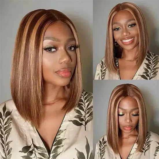 Combo Sale Piano Highlight Color Full Frontal Bob Wig with Ombre Color T1B/99J Pixie Cut Curly Wig