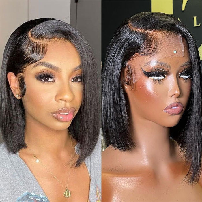 Double Drawn Gluless 4x4 Lace Closure Wig 250% Density Thick And Volume