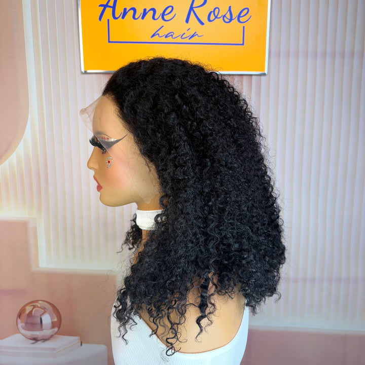 Peruvian Double Drawn Lace 13x4 Full Frontal Bob Italian Curls Wig