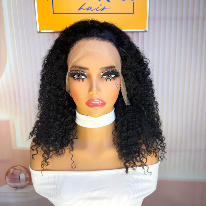 Peruvian Double Drawn Lace 13x4 Full Frontal Bob Italian Curls Wig