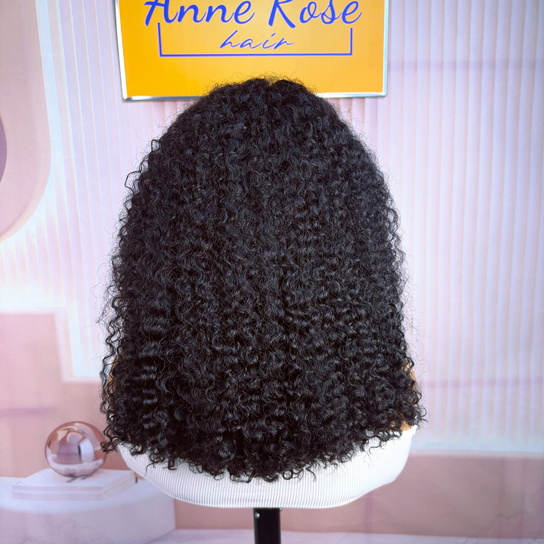 Peruvian Double Drawn Lace 13x4 Full Frontal Bob Italian Curls Wig