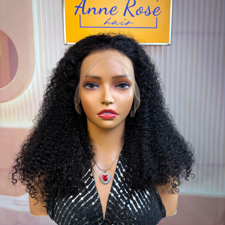 Peruvian Double Drawn Lace 13x4 Full Frontal Bob Jerry Curly Wig