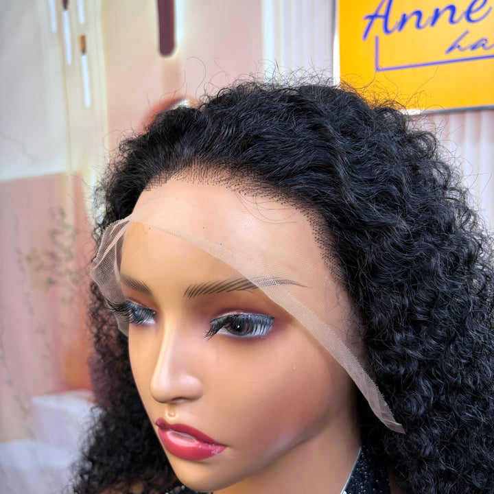 Peruvian Double Drawn Lace 13x4 Full Frontal Bob Jerry Curly Wig