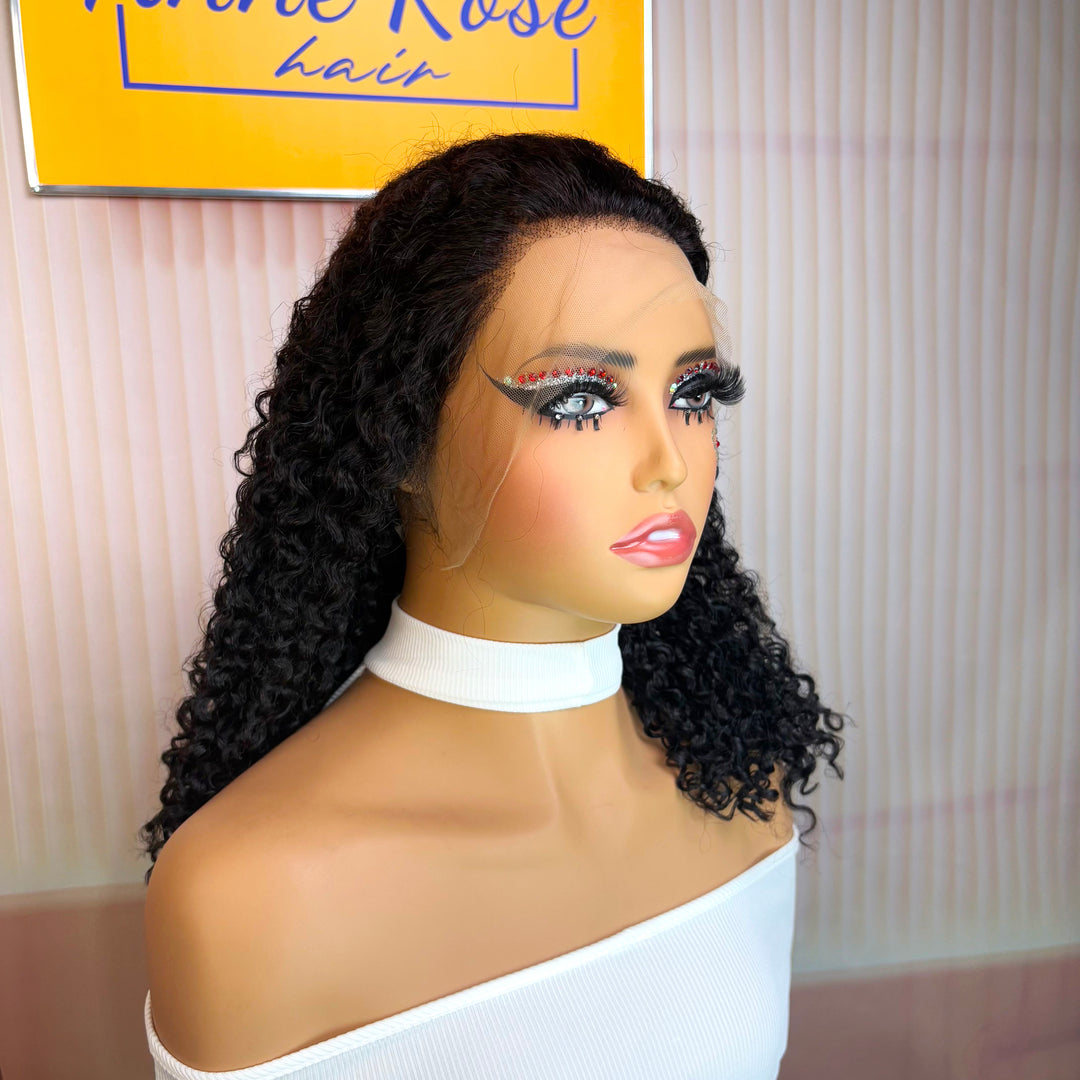 Double Drawn Pixie Curls 13x4 Lace Full Frontal Wig