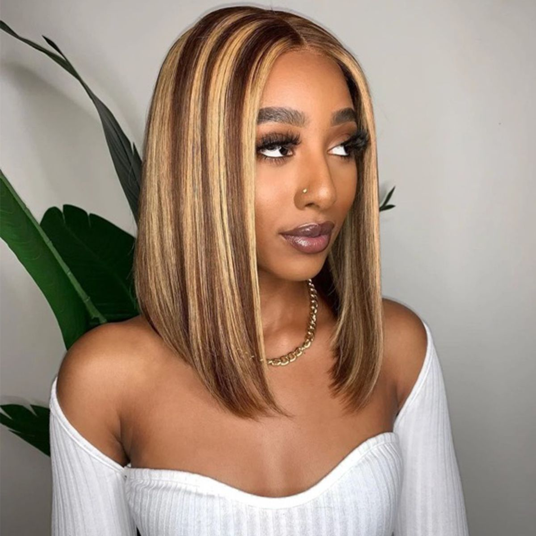 Combo Sale Piano Highlight Color Full Frontal Bob Wig with Ombre Color T1B/99J Pixie Cut Curly Wig