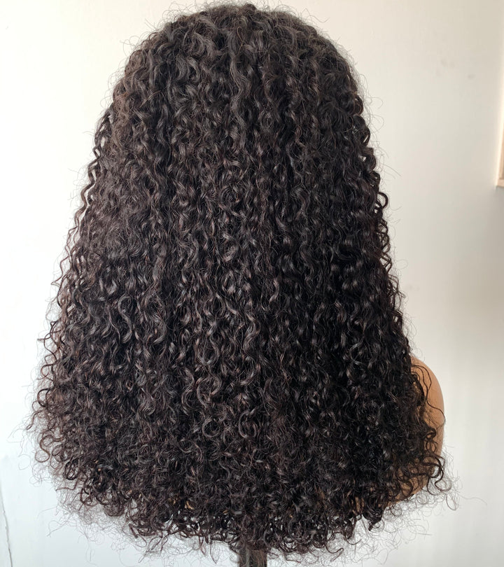 (ZA STOCKS)Peruvian Double Drawn Lace 13x4 Full Frontal Bob Pixie Curls Wig