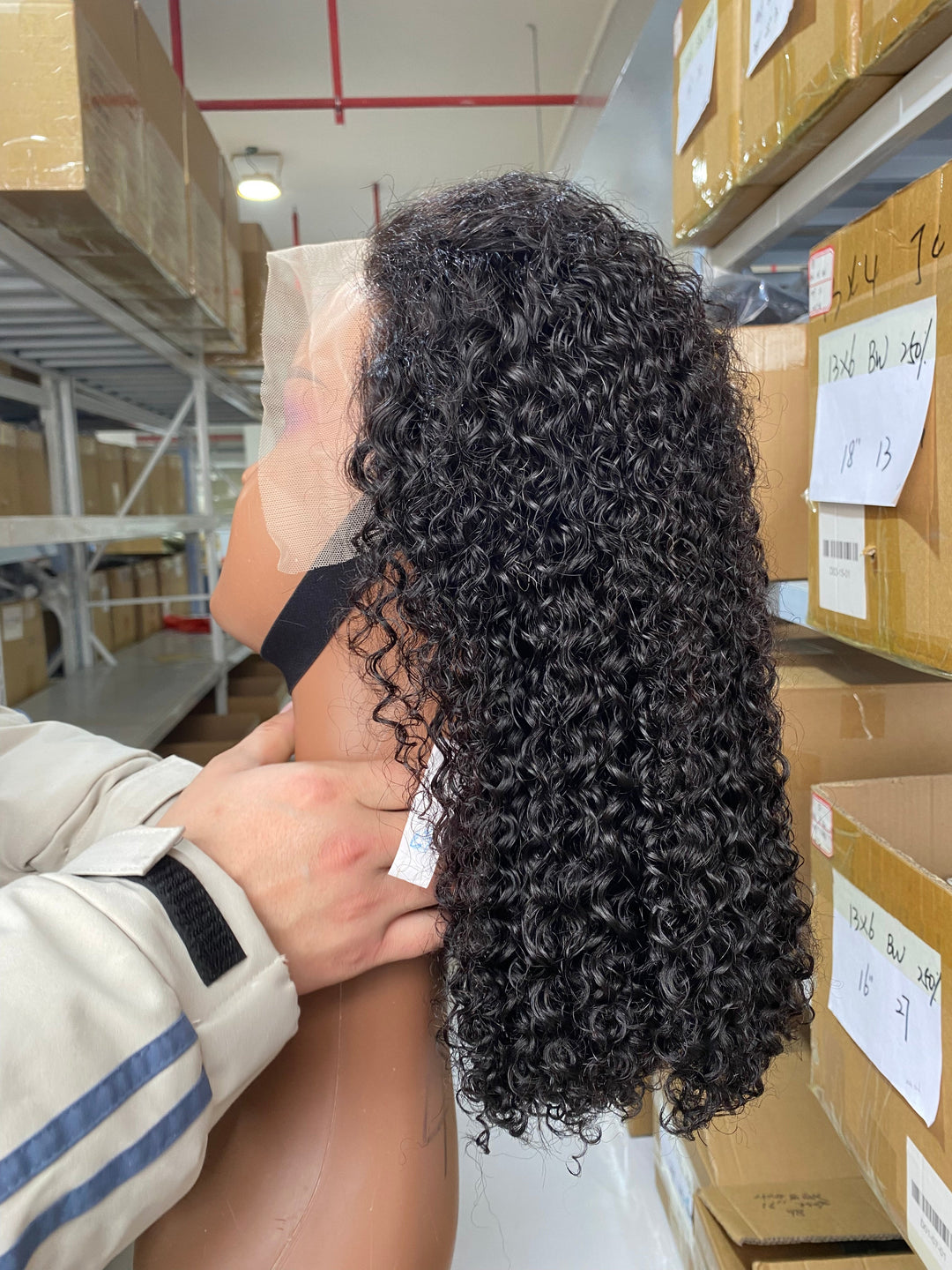(ZA STOCKS )Peruvian Double Drawn Lace 13x4 Full Frontal Bob Jerry Curly Wig