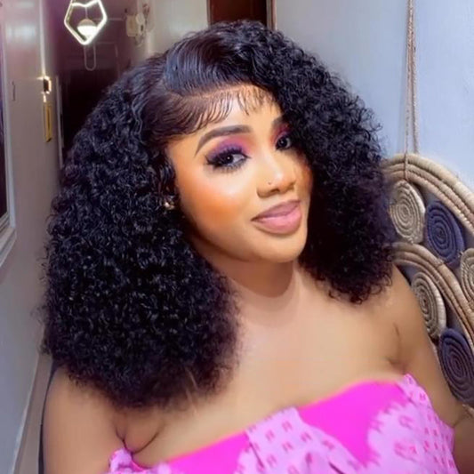 (ZA STOCKS )Double Drawn Pixie Curls 13x4 Full Frontal