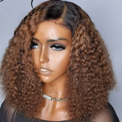 Jerry Curly Ombre Color T1b/4 Brown Color Wig