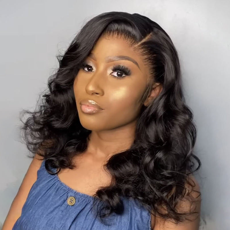 Peruvian Double Drawn Lace 13x4 Full Frontal Bob Rolled Bouncy Curls Wig