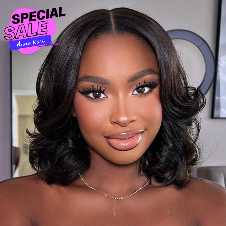 SPECIAL | Chic Wavy Bob Wig Glueless Full Frontal Peruvian Hair