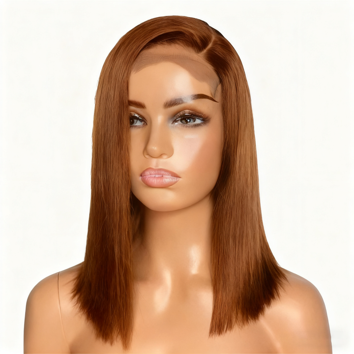 SPECIAL| Brown Color #4 Gluless 4X4 Lace Closure Bob Wig