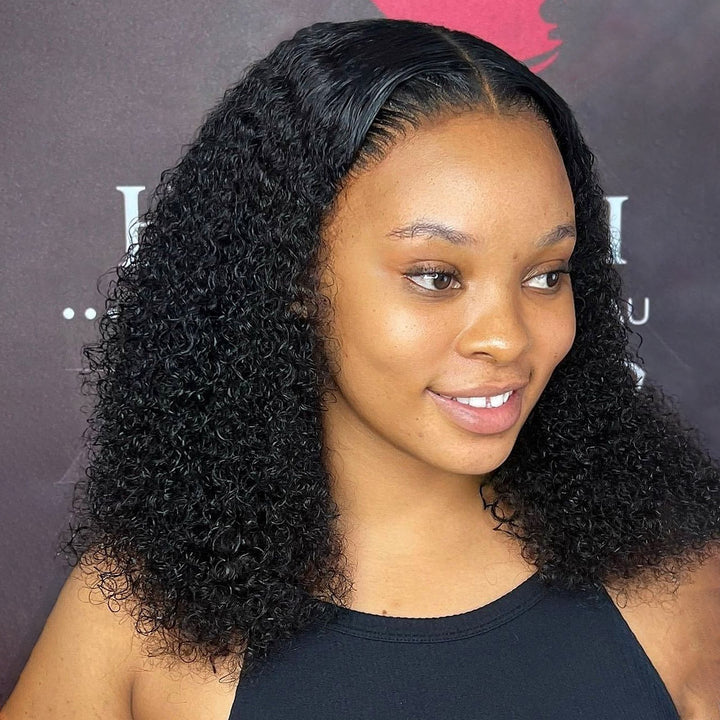 SPECIAL| Kinky Curly Afro Curls Bob Glueless 13X4 Full Frontal Wig