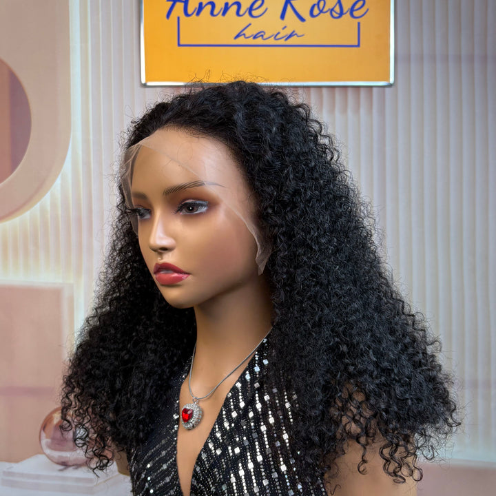 Double Drawn Jerry Curls Full Frontal Wig 16inch