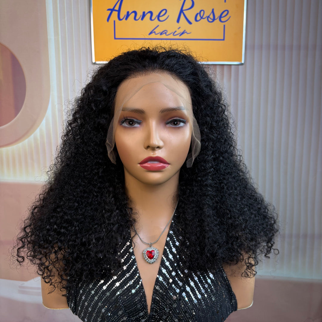 Double Drawn Jerry Curls Full Frontal Wig 16inch