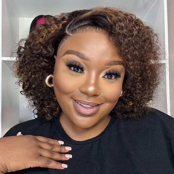 Mabontlehairinfluencer Influencer Pick! Double Drawn Layed Pixie Curls Wig 13x4 Full Frontal Piano Color P3/30