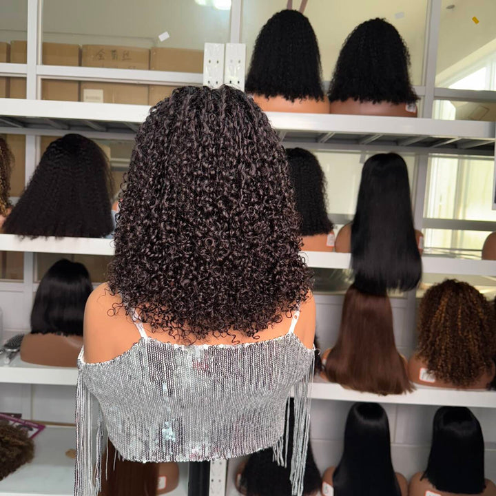 2026 New Vietnam Raw Hair SDD  Layer Pixie Baby Curls 5X5 Lace Bob Wig