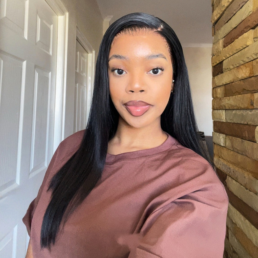 Influencer Pick ! Peruvian Double Drawn Lace 13x4 Full Frontal Bob Straight Wig