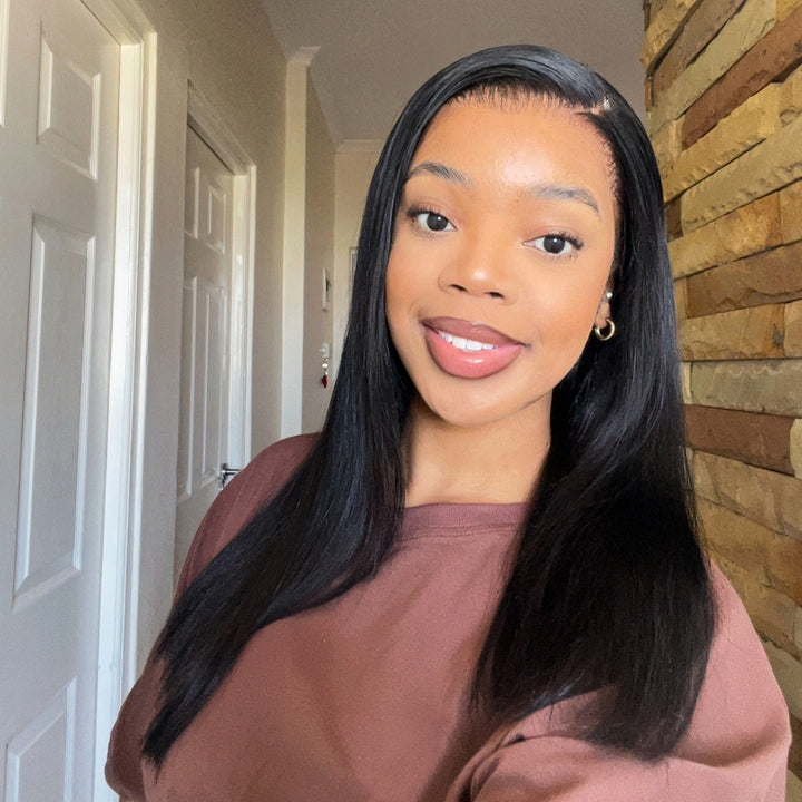 Influencer Pick ! Peruvian Double Drawn Lace 13x4 Full Frontal Bob Straight Wig