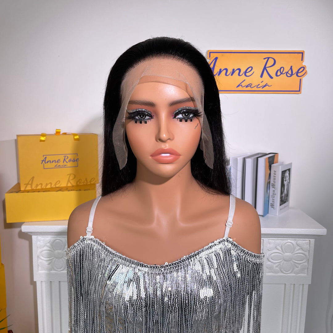 Double Drawn Full Frontal Bob Glueless Wig 250% Density