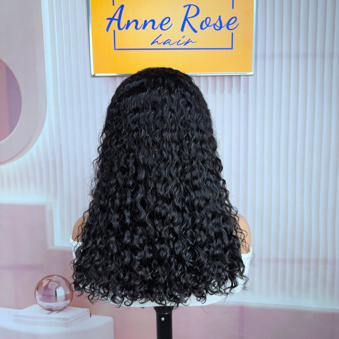 Peruvian Double Drawn Lace 4x4 Closure Water Wave Wig