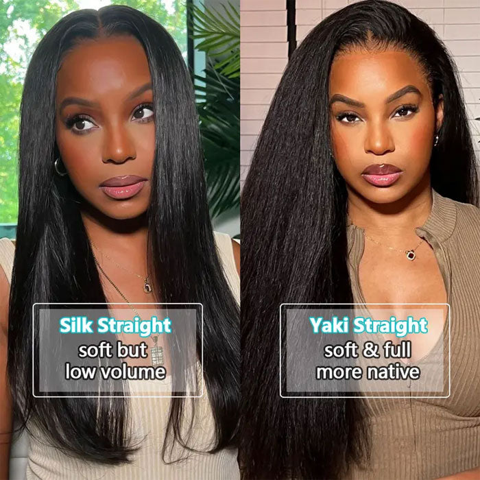 360 Lace Frontal Wig Yaki Straight Human Hair with Widow&