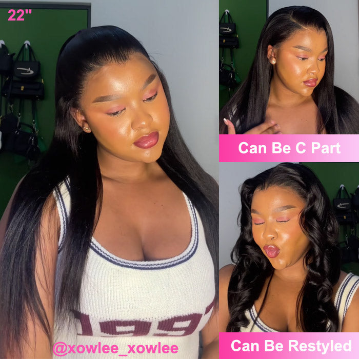Xoliii Same 360 Lace Frontal Wig Lagos Hairline with Drawstring Yaki Straight Human Hair