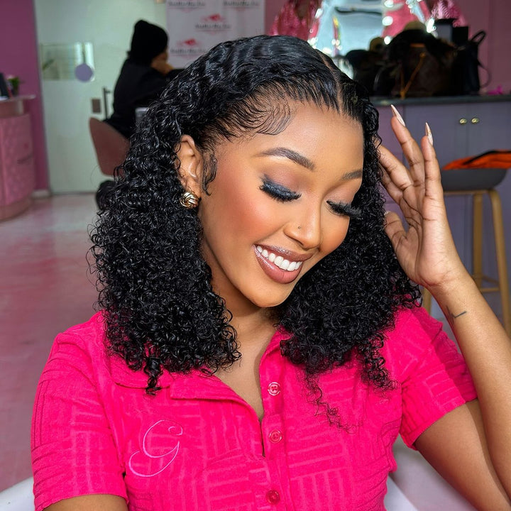 SPECIAL| Kinky Curly Afro Curls Bob Glueless 13X4 Full Frontal Wig