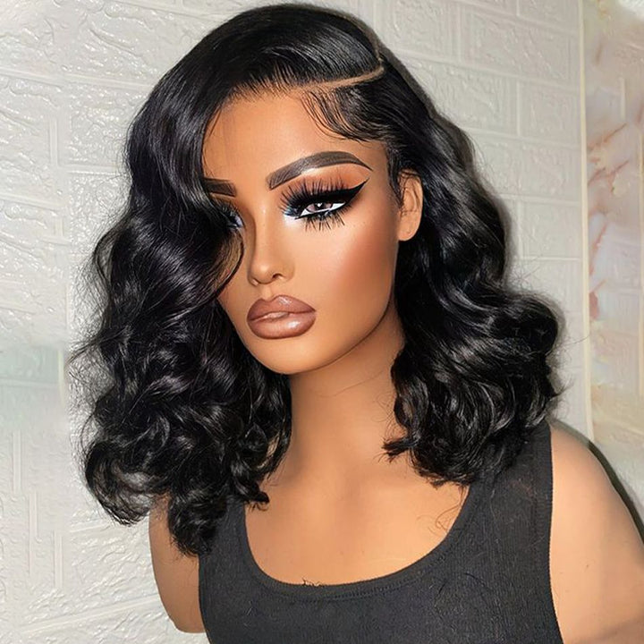 SPECIAL | Chic Wavy Bob Wig Glueless Full Frontal Peruvian Hair