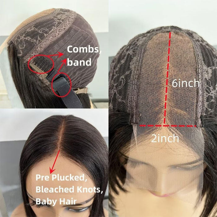 50% Off SDD Vietnames Raw Human Hair Glueless 2x6 Lace Closure Bob Wigs