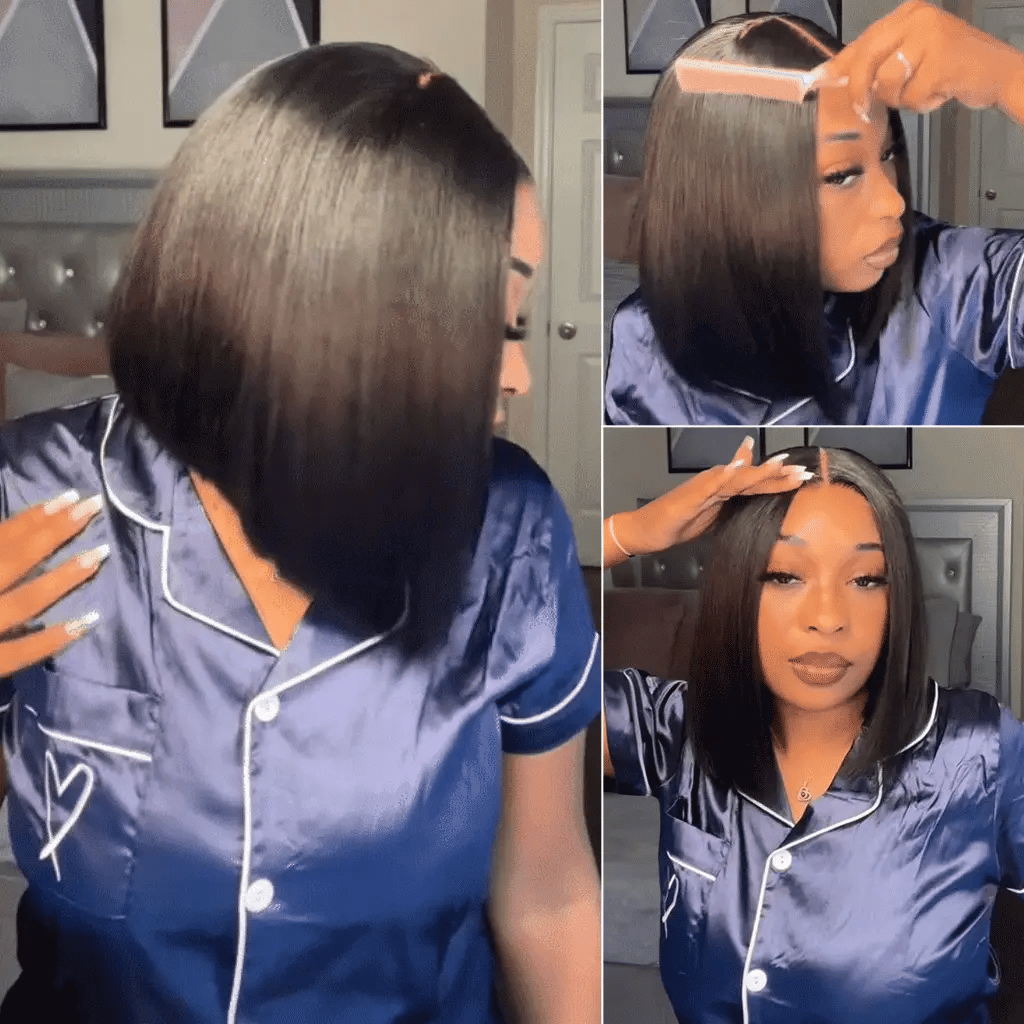 50% Off Straight 13x4 Lace Full Frontal Bob Wig Pre Plucked Human Hair