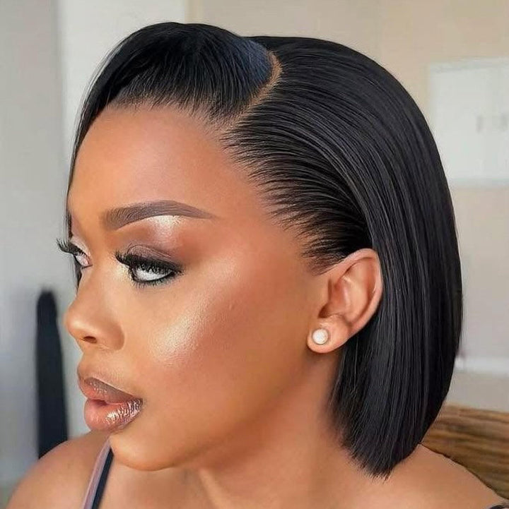 Double Drawn Full Frontal Bob Glueless Wig 250% Density