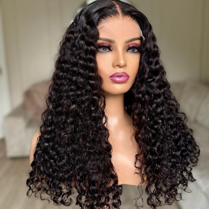 Peruvian Double Drawn Lace 4x4 Closure Water Wave Wig