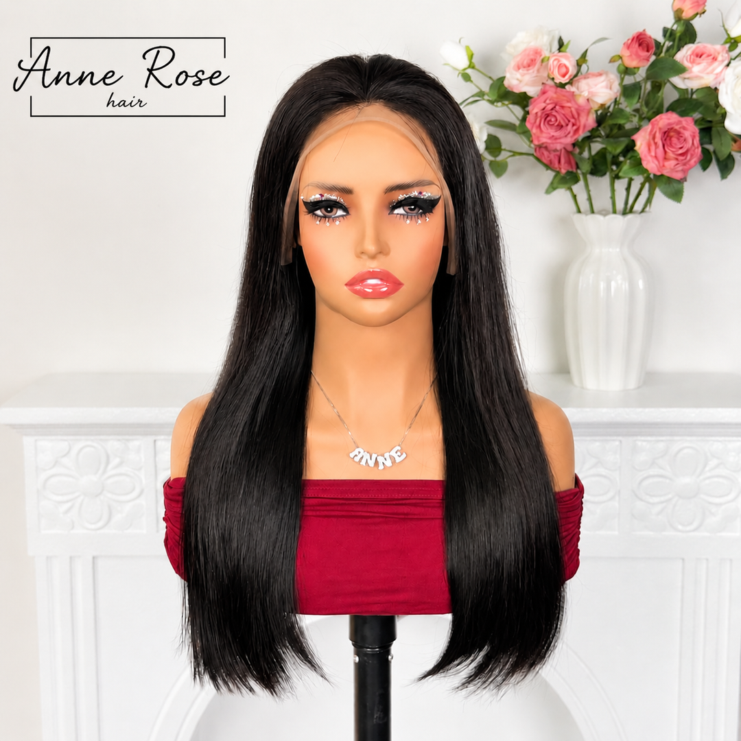 Peruvian Double Drawn Lace 13x4 Full Frontal Bob Straight Wig