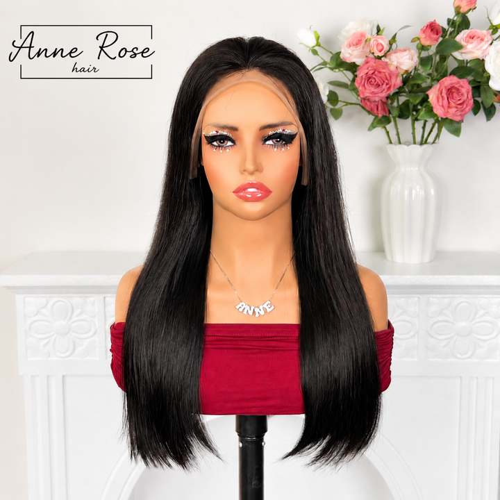Peruvian Double Drawn Lace 13x4 Full Frontal Bob Straight Wig
