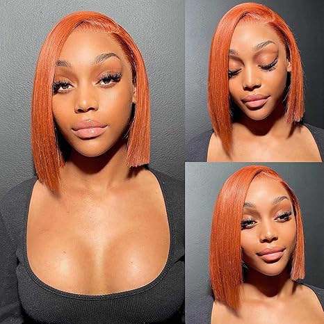 Ginger #350 Color Double Drawn 13x4 Full Lace Frontal Straight Wig