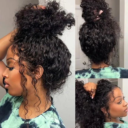 Update Invisi Strap 360 Full Lace Frontal Wig Pre Plucked 300% Density Water Wave Human Hair
