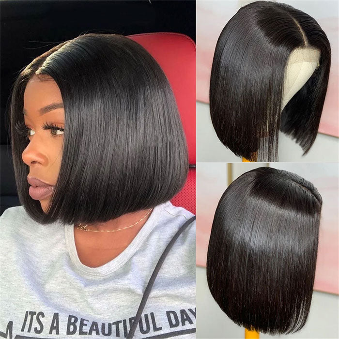Double Drawn Gluless 4x4 Lace Closure Wig 250% Density Thick And Volume