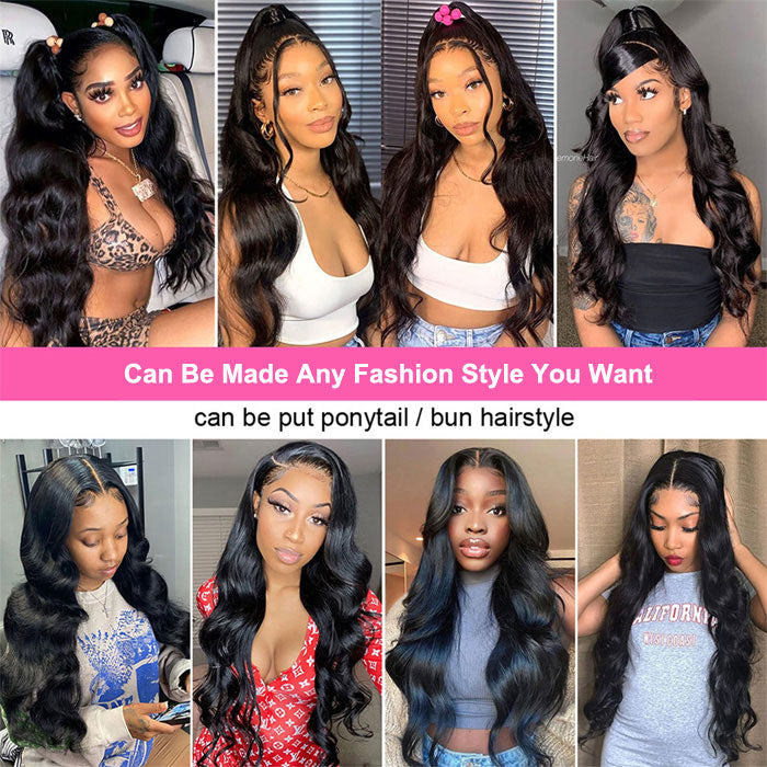 Anne Rose Body Wave 13x4 Full Frontal Lace Natural Color 180% Density Human Hair Wig