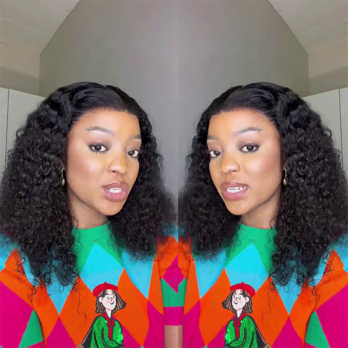 Boits Diale Recommended Burmese Curly Glueless 13x4 Full Frontal Wig with Drawstring Human Hair
