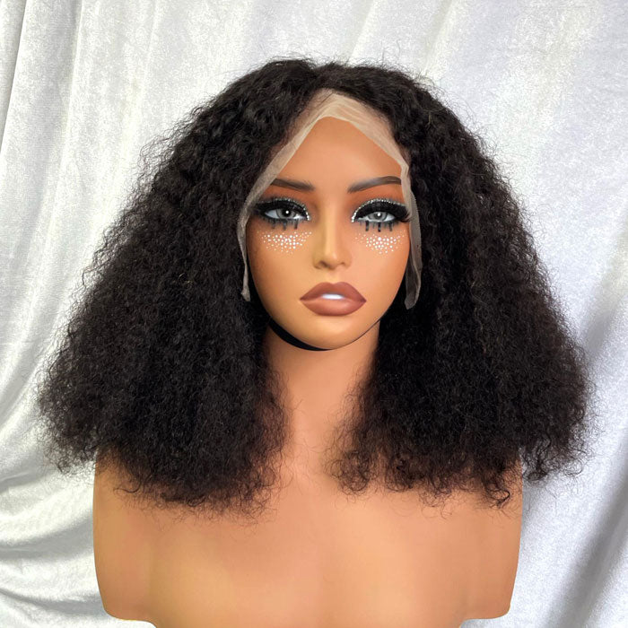 Anne Rose Double Drawn 13x4 Lace Full Frontal Bob Wig Italian Curls Human Hair