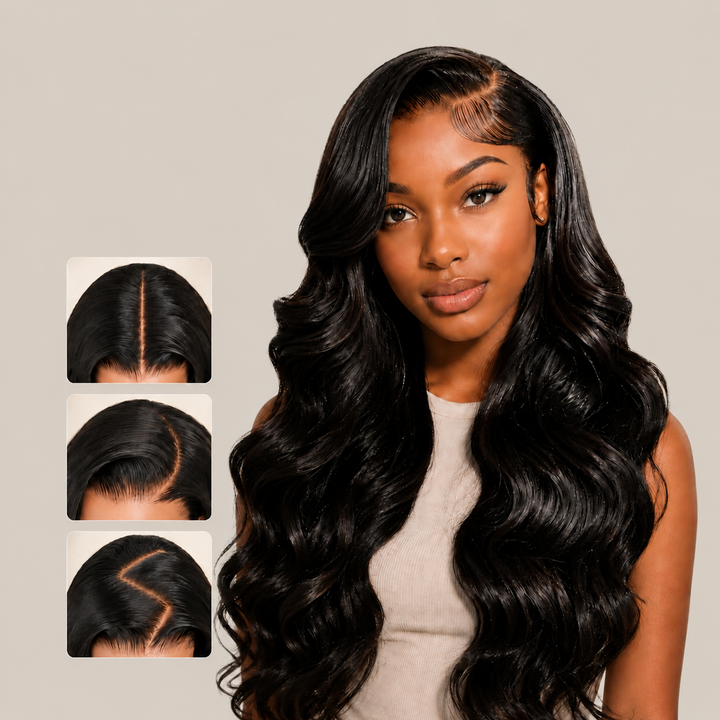 Anne Rose Body Wave 13x4 Full Frontal Lace Natural Color Human Hair Wig