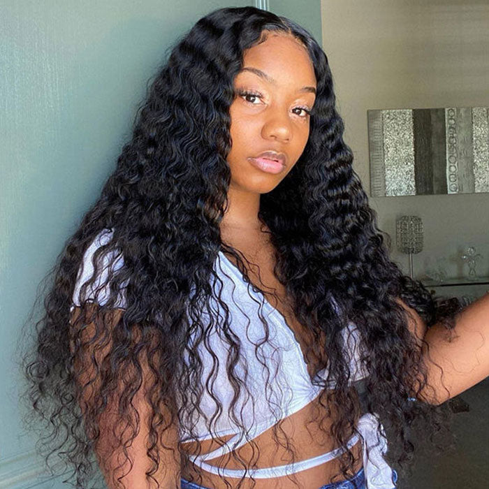 Pre Sale Glueless 13x6 Full Frontal Wig Pre Plucked Deep Wave Human Hair