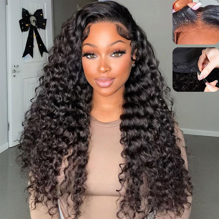 Pre Sale Glueless 13x6 Full Frontal Wig Pre Plucked Deep Wave Human Hair