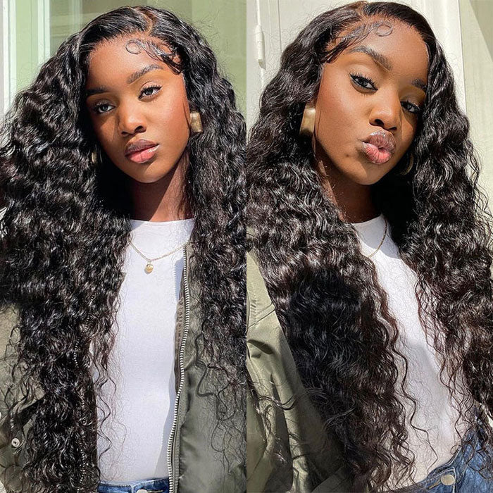 Pre Sale Glueless 13x6 Full Frontal Wig Pre Plucked Deep Wave Human Hair